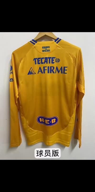 Thailand Quality(AAA) 24/25 Tigres UANL Home Long Sleeve Soccer Jersey (Player)