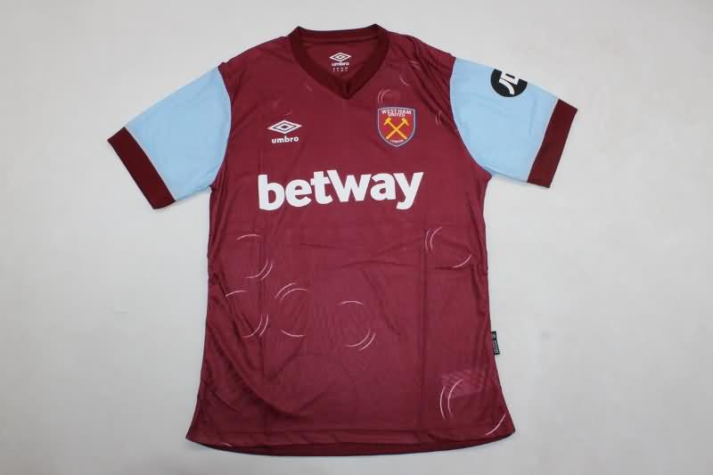 Thailand Quality(AAA) 24/25 West Ham Home Soccer Jersey (Player)