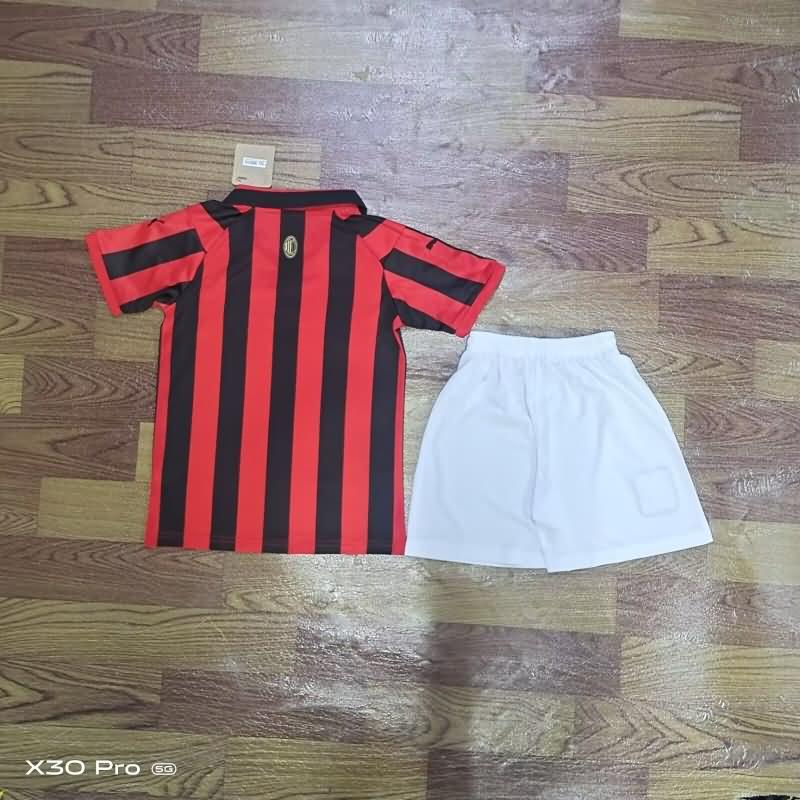 125th AC Milan Anniversary Kids Soccer Jersey And Shorts