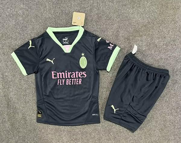 24/25 AC Milan Third Kids Soccer Jersey And Shorts