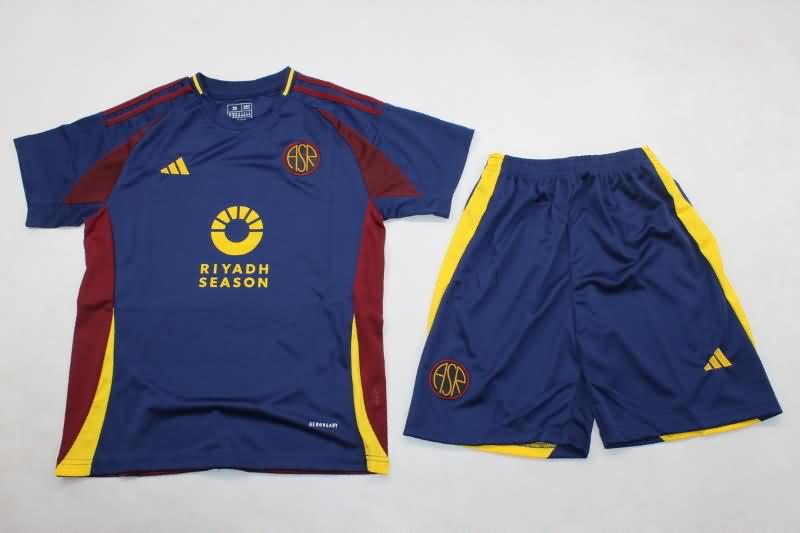 24/25 AS Roma Third Kids Soccer Jersey And Shorts