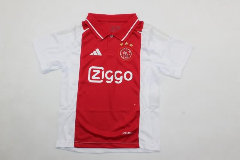 24/25 Ajax Home Kids Soccer Jersey And Shorts