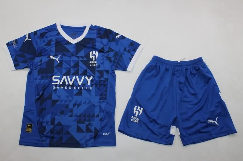 24/25 Al Hilal Home Kids Soccer Jersey And Shorts