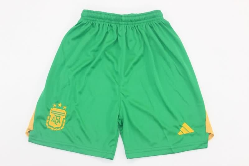 2024 Argentina Copa America Goalkeeper Green Kids Soccer Jersey And Shorts