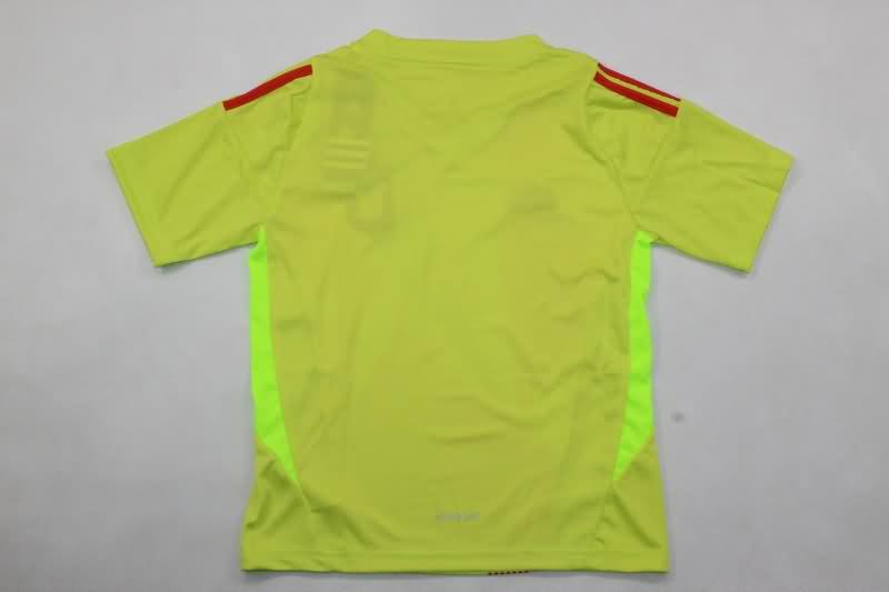 2024 Argentina Copa America Goalkeeper Yellow Kids Soccer Jersey And Shorts