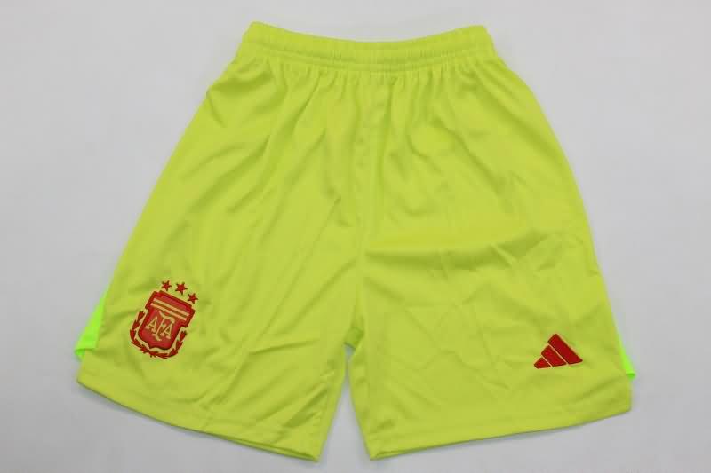 2024 Argentina Copa America Goalkeeper Yellow Kids Soccer Jersey And Shorts