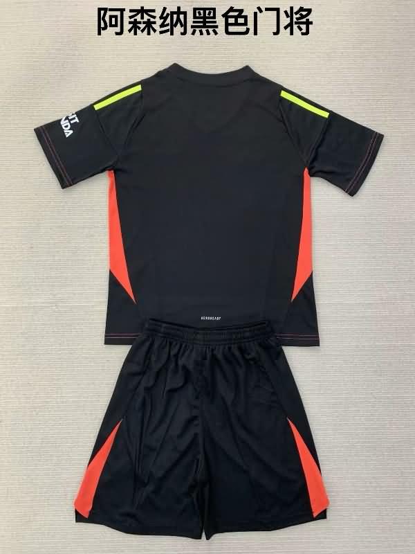 24/25 Arsenal Goalkeeper Black Kids Soccer Jersey And Shorts