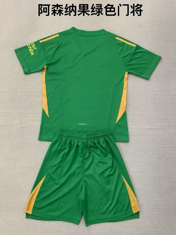 24/25 Arsenal Goalkeeper Green Kids Soccer Jersey And Shorts