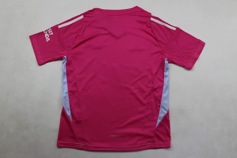 24/25 Arsenal Goalkeeper Pink Kids Soccer Jersey And Shorts