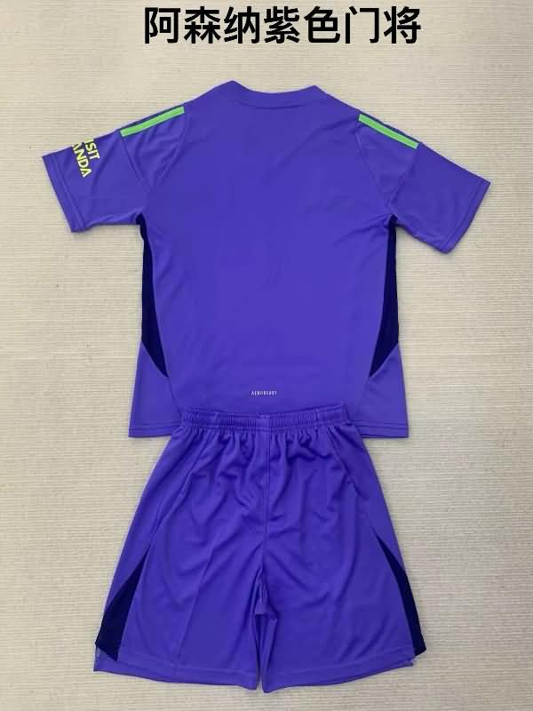 24/25 Arsenal Goalkeeper PurplesKids Soccer Jersey And Shorts