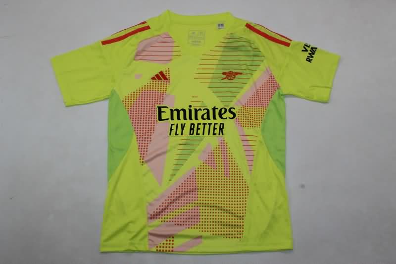 24/25 Arsenal Goalkeeper Yellow Kids Soccer Jersey And Shorts