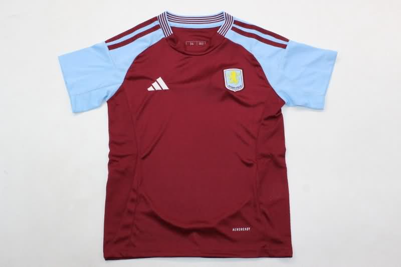 24/25 Aston Villa Home Kids Soccer Jersey And Shorts