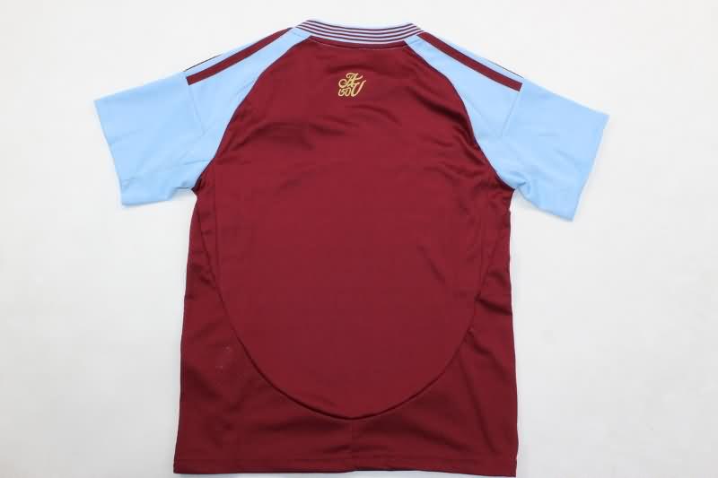 24/25 Aston Villa Home Kids Soccer Jersey And Shorts