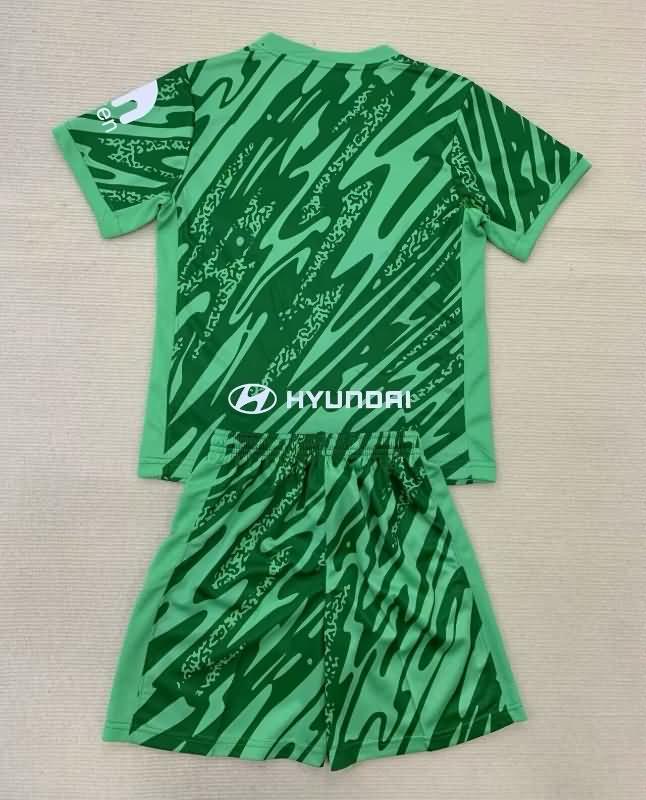 24/25 Atletico Madrid Goalkeeper Green Kids Soccer Jersey And Shorts