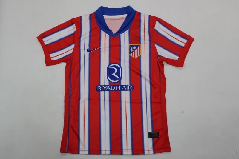 24/25 Atletico Madrid Home Kids Soccer Jersey And Shorts