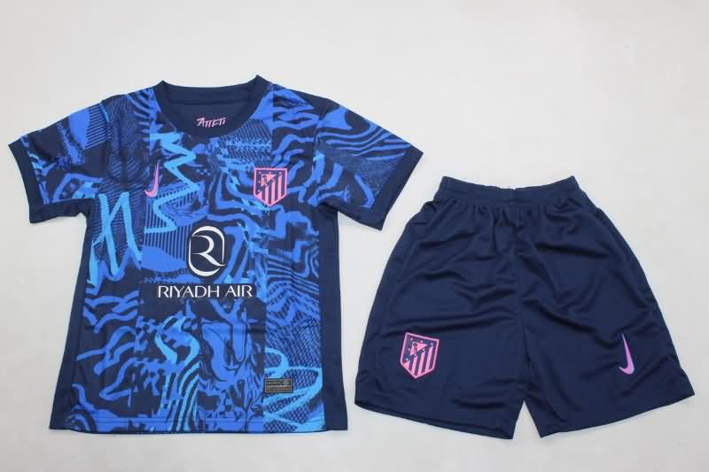 24/25 Atletico Madrid Third Kids Soccer Jersey And Shorts