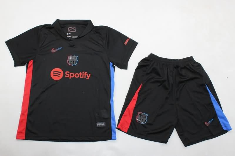 24/25 Barcelona Away Kids Soccer Jersey And Shorts