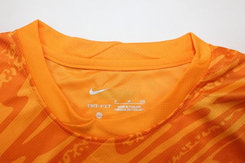 24/25 Barcelona Goalkeeper Orange Kids Soccer Jersey And Shorts