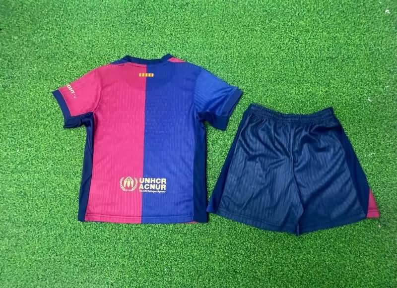 24/25 Barcelona Home Kids Soccer Jersey And Shorts (Player) Sponsor