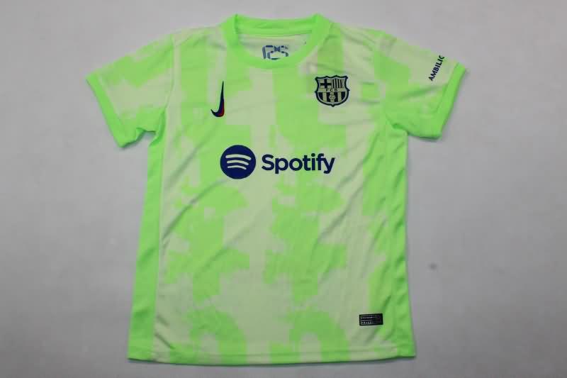 24/25 Barcelona Third Kids Soccer Jersey And Shorts Leaked