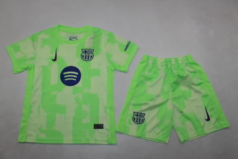 24/25 Barcelona Third Kids Soccer Jersey And Shorts Sponsor