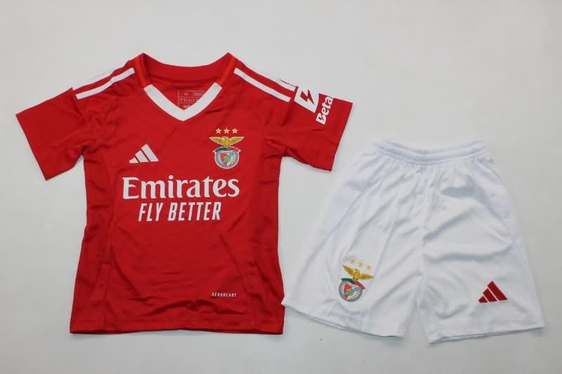 24/25 Benfica Home Kids Soccer Jersey And Shorts