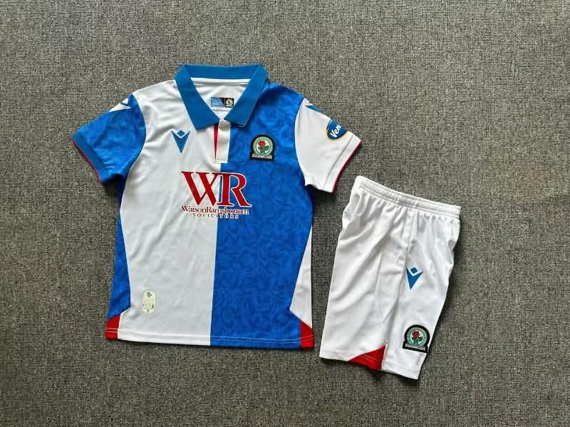 24/25 Blackburn Home Kids Soccer Jersey And Shorts