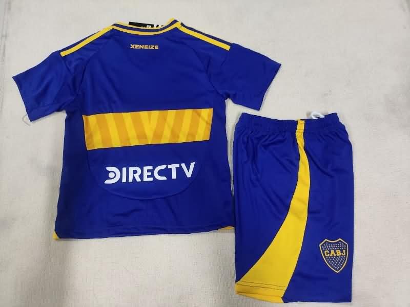 24/25 Boca Juniors Home Kids Soccer Jersey And Shorts