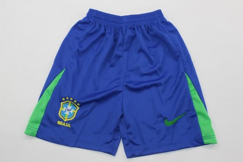 2024 Brazil Copa America Home Long Sleeve Kids Soccer Jersey And Shorts