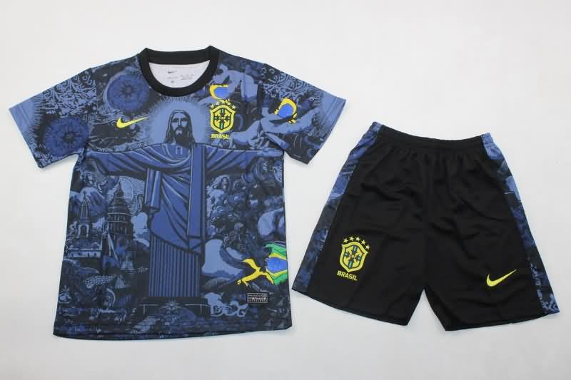 2024 Brazil Copa America Special Kids Soccer Jersey And Shorts 02