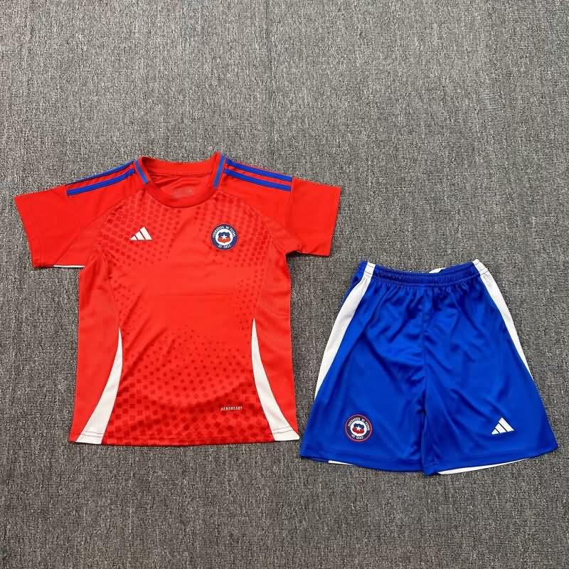 2024 Chile Copa America Home Kids Soccer Jersey And Shorts