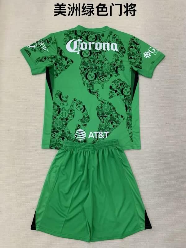 24/25 Club America Goalkeeper Green Kids Soccer Jersey And Shorts