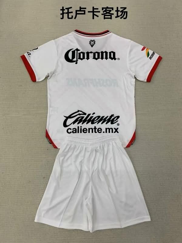 24/25 Deportivo Toluca Away Kids Soccer Jersey And Shorts