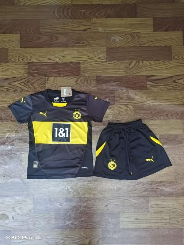 24/25 Dortmund Away Kids Soccer Jersey And Shorts