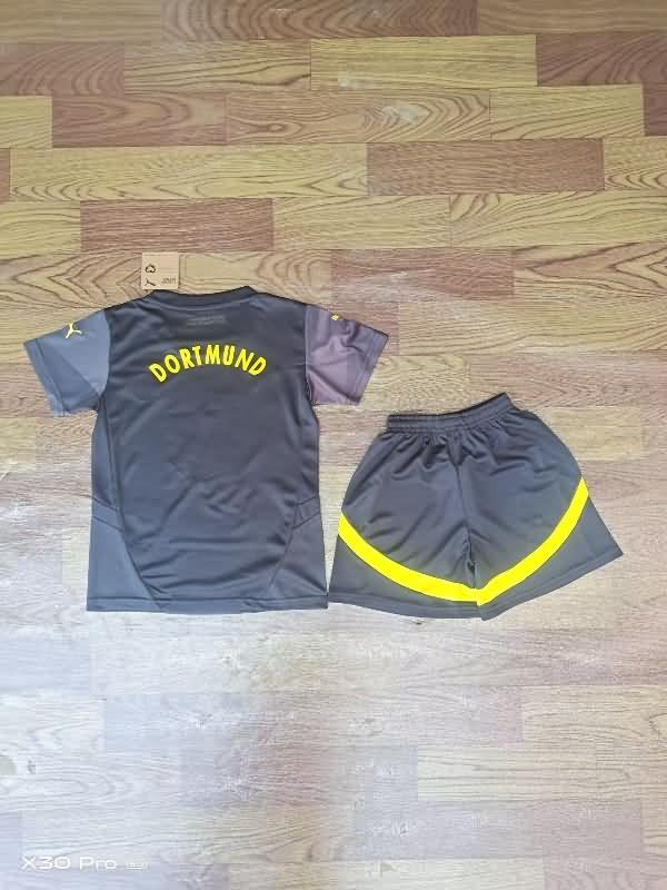 24/25 Dortmund Away Kids Soccer Jersey And Shorts