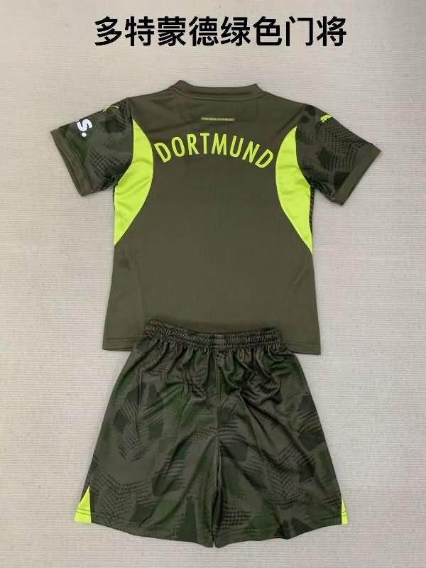 24/25 Dortmund Goalkeeper Green Kids Soccer Jersey And Shorts