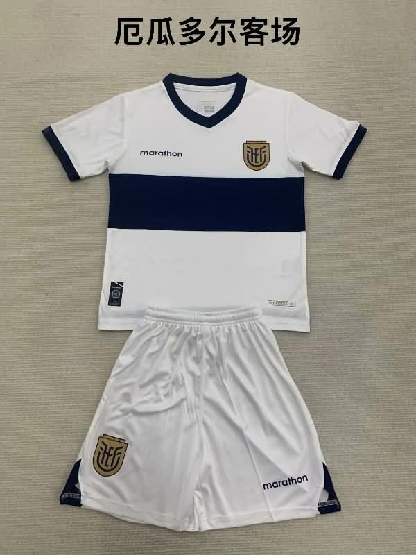 2024 Ecuador Copa America Away Kids Soccer Jersey And Shorts