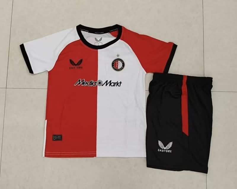 24/25 Feyenoord Home Kids Soccer Jersey And Shorts