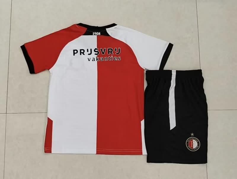 24/25 Feyenoord Home Kids Soccer Jersey And Shorts