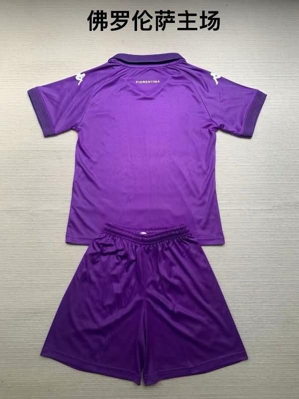 24/25 Fiorentina Home Kids Soccer Jersey And Shorts