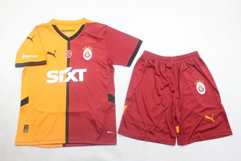 24/25 Galatasaray Home Kids Soccer Jersey And Shorts