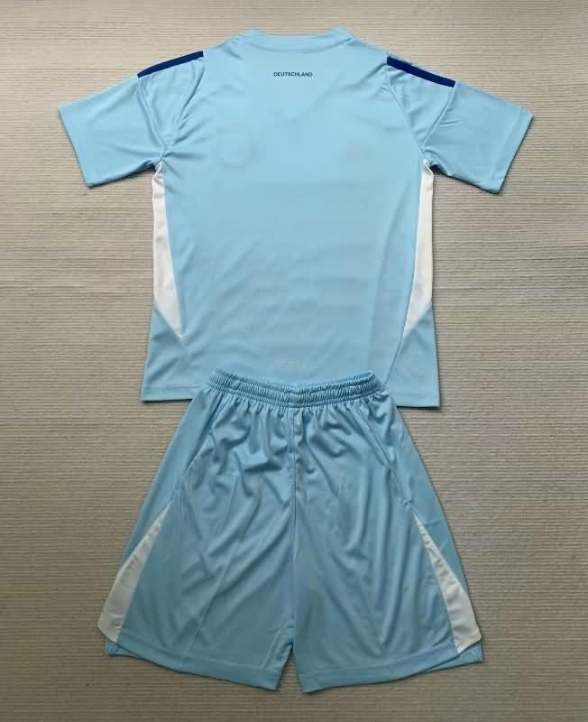 2024 Germany Goalkeeper Blue Kids Soccer Jersey And Shorts