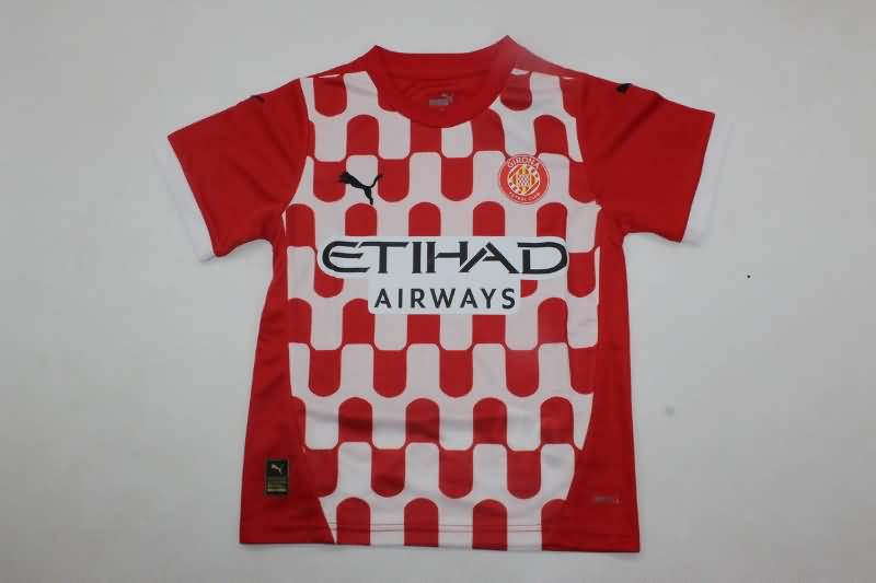 24/25 Girona Home Kids Soccer Jersey And Shorts