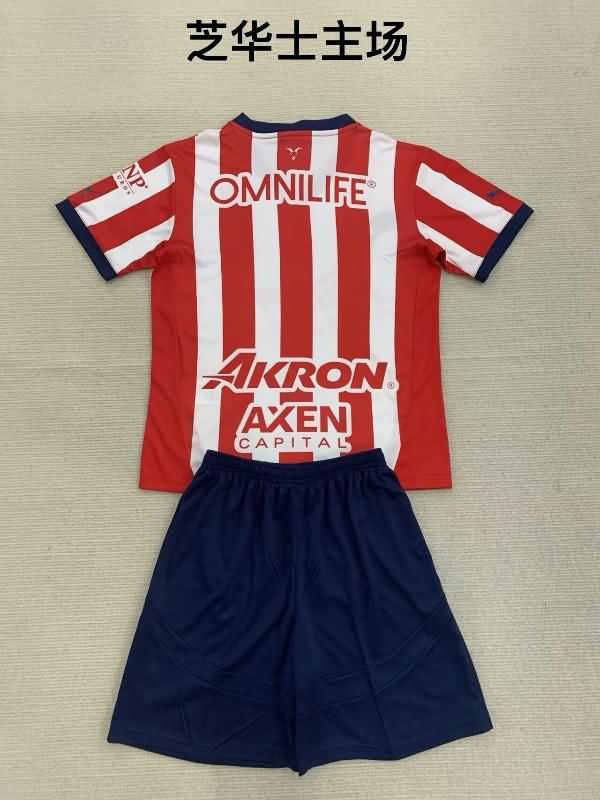 24/25 Guadalajara Home Kids Soccer Jersey And Shorts