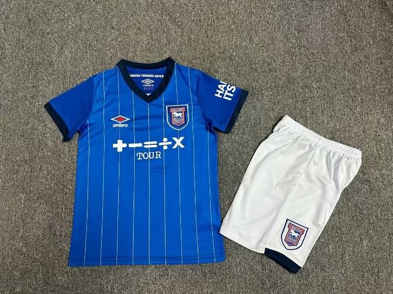 24/25 Ipswich Town Home Kids Soccer Jersey And Shorts