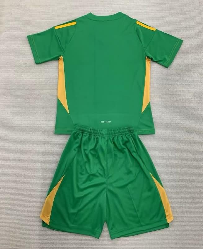 2024 Italy Goalkeeper Green Kids Soccer Jersey And Shorts