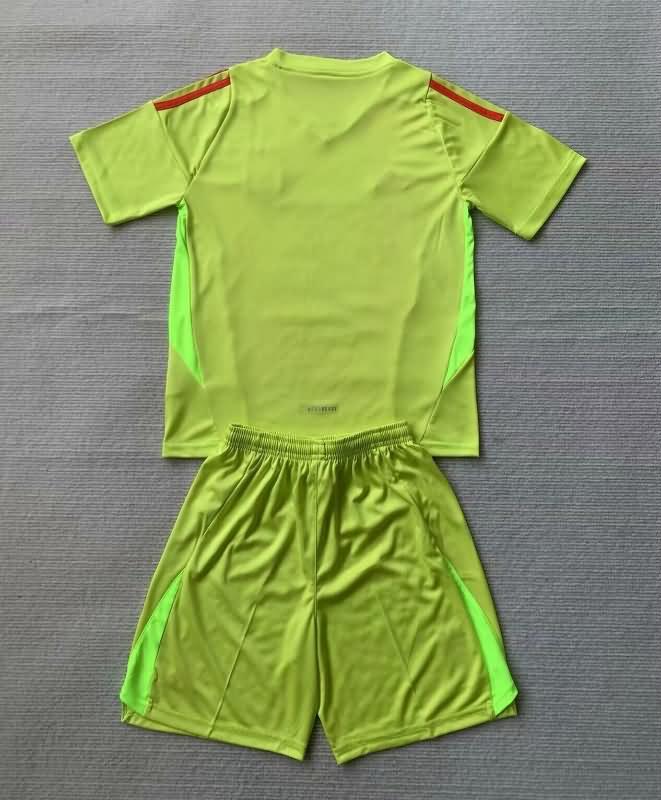 2024 Italy Goalkeeper Yellow Kids Soccer Jersey And Shorts