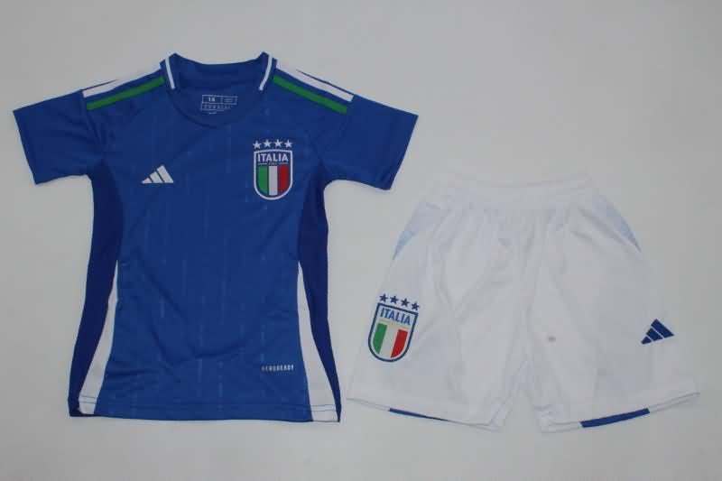 2024 Italy Home Kids Soccer Jersey And Shorts
