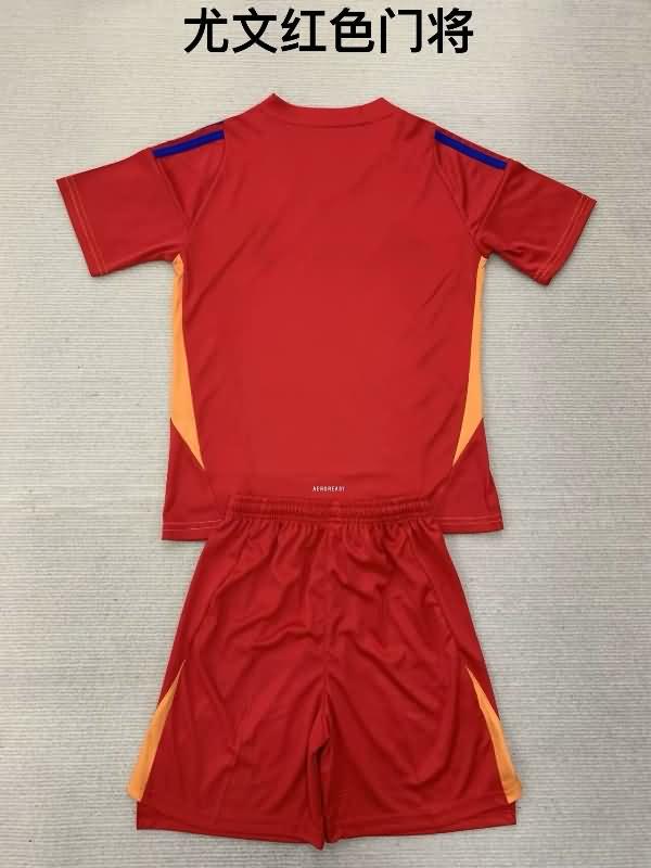 24/25 Juventus Goalkeeper Red Kids Soccer Jersey And Shorts