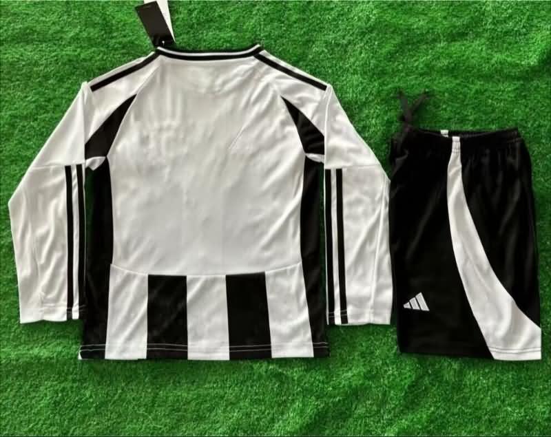 24/25 Juventus Home Long Sleeve Kids Soccer Jersey And Shorts